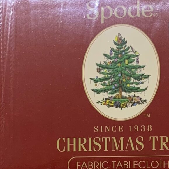 Spode Christmas Tree Tablecloth 60x102 Fabric NWT - Picture 7 of 9